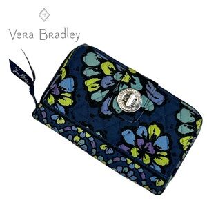 Vera‎ Bradley Indigo Pop Quilted Turnlock Wallet